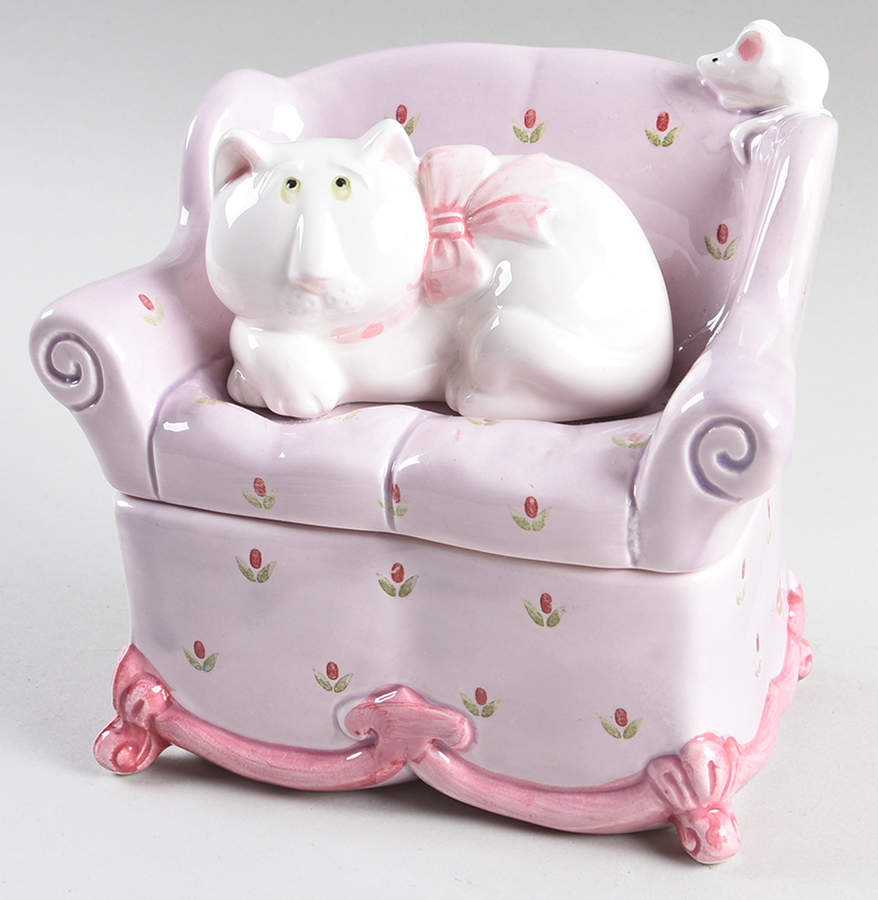 Cleo the Cat Figural Covered Box by Fitz & Floyd-1