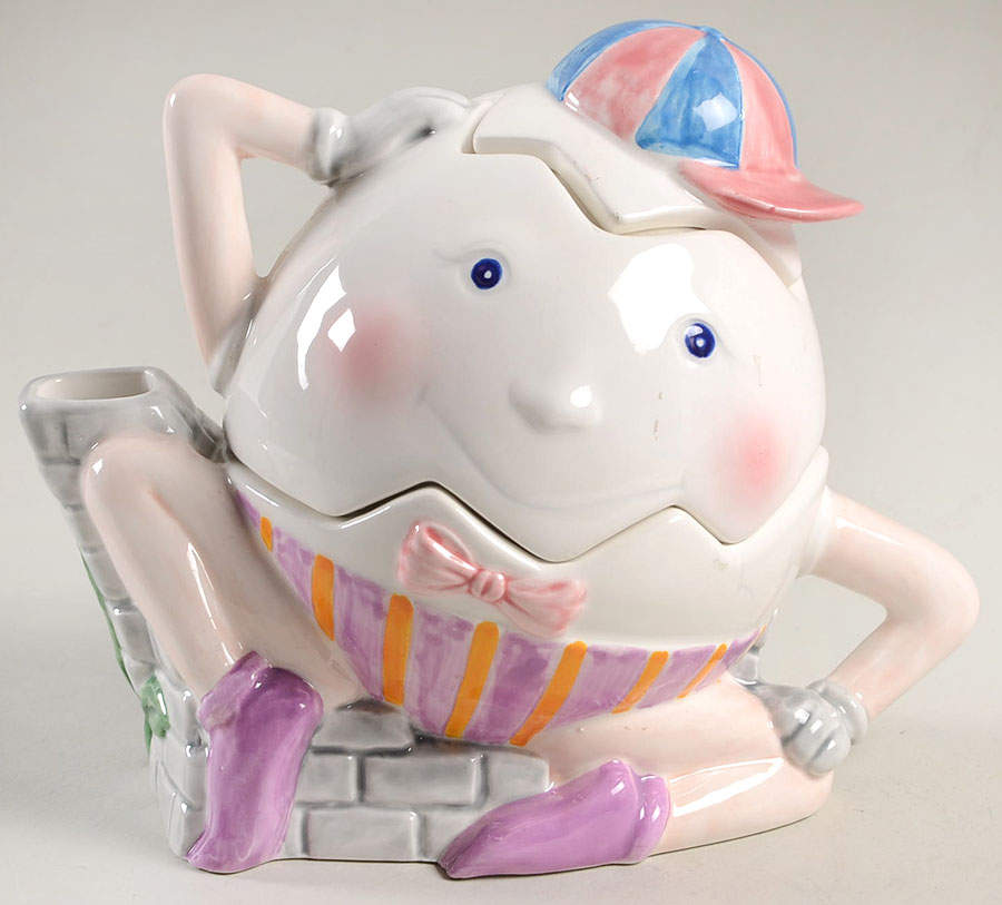 Humpty Dumpty Individual Teapot & Lid with Cup by Fitz & Floyd-1