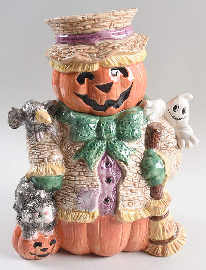 Jack O Lantern Cookie Jar & Lid by Fitz & Floyd-1