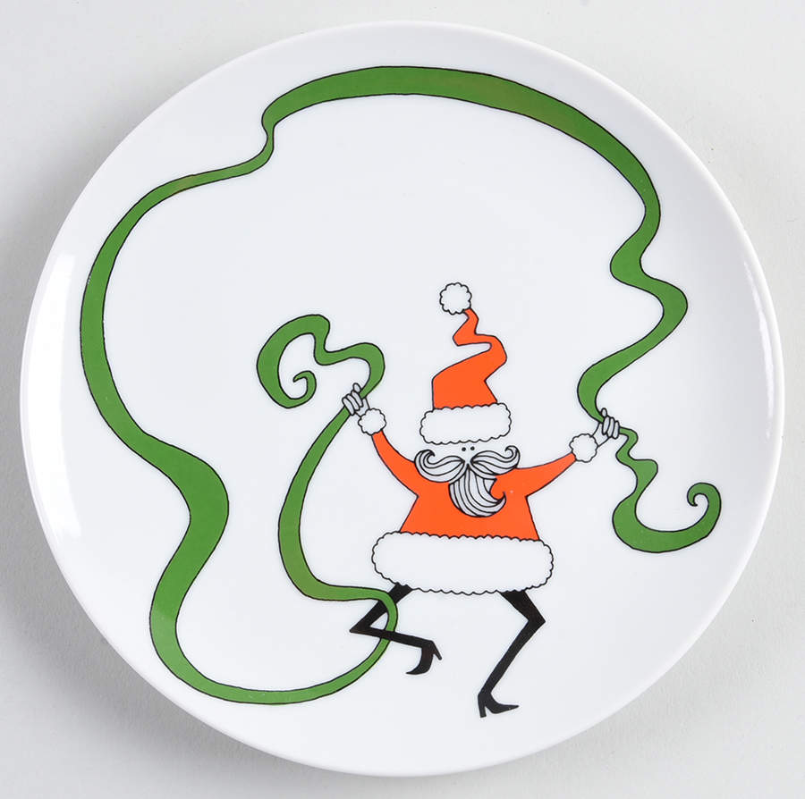 Variations Dancing Santa Salad Plate by Fitz & Floyd-1