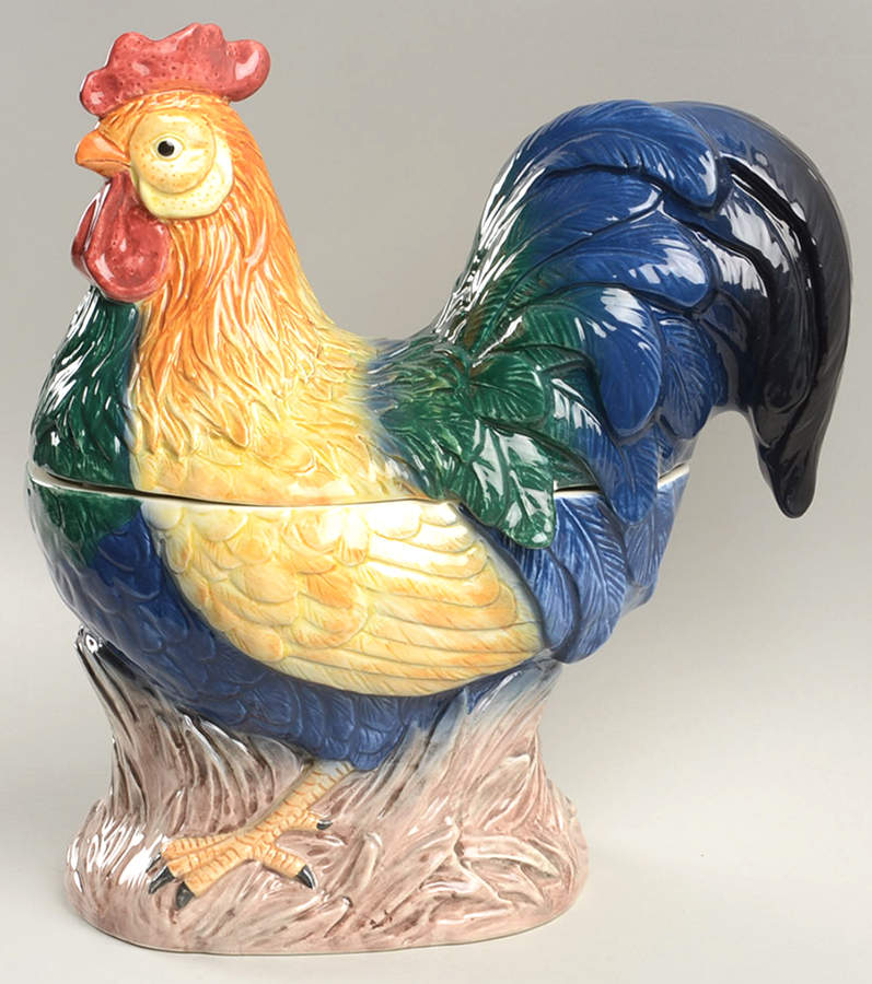 French Country Hen Cookie Jar & Lid by Fitz & Floyd-1