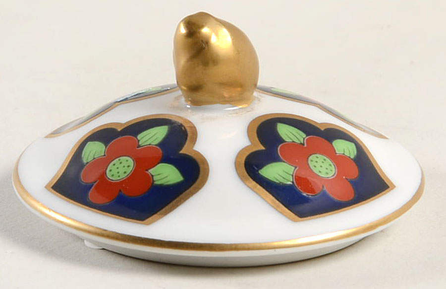 Oriental Flower 3-Piece Pot de Creme, Lid Only by Fitz & Floyd-1