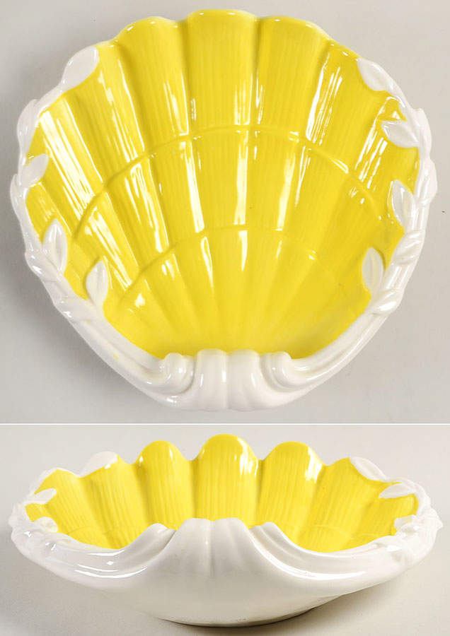 Shell Yellow 9" Shell Shaped Dish by Fitz & Floyd-1