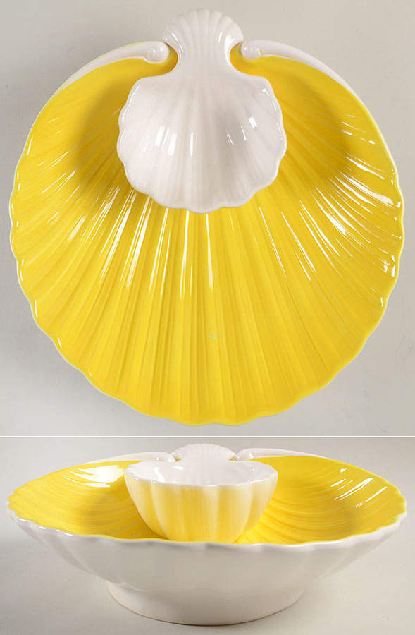 Shell Yellow 1 Piece Chip & Dip by Fitz & Floyd-1