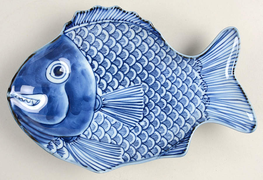 Fishes Blue 9" Fish Plate by Fitz & Floyd-1