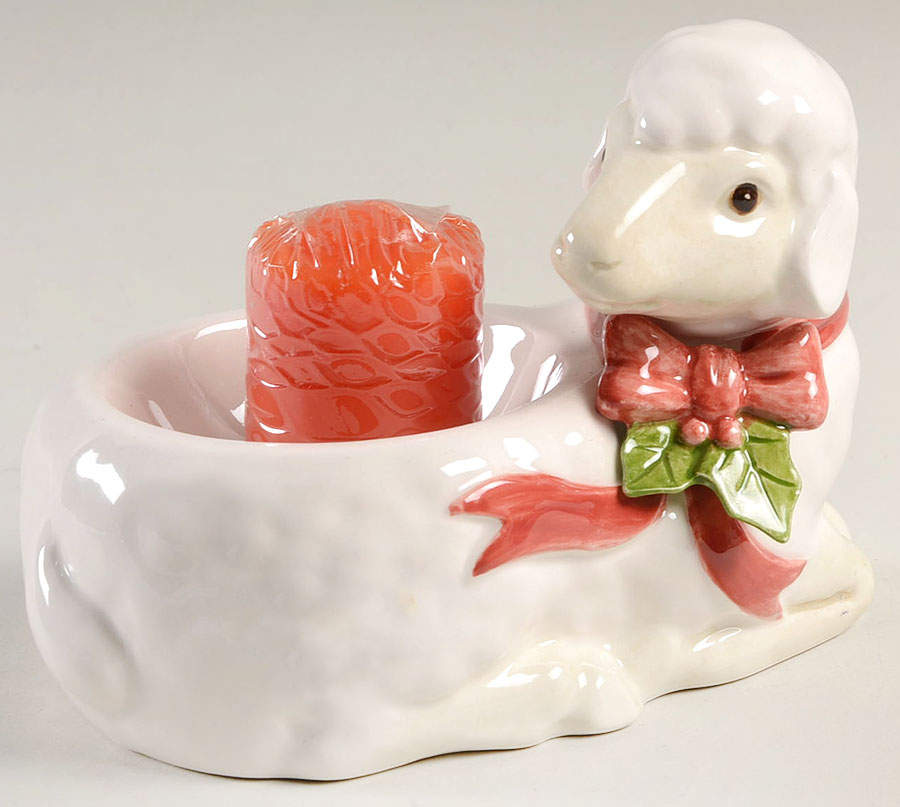 Christmas Lamb Votive Candleholder by Fitz & Floyd-1
