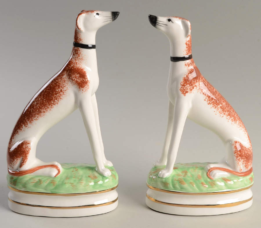 English Whippet China Bookend - Set of 2 by Fitz & Floyd-1