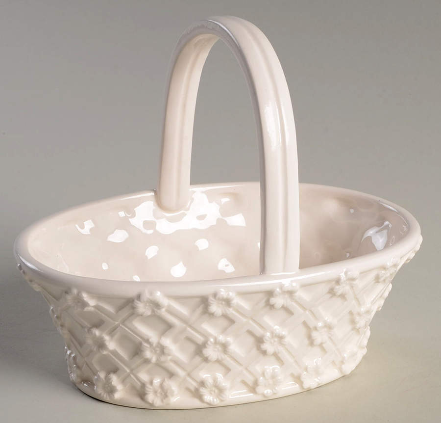 Rosette 6" Oval Basket with Handles by Fitz & Floyd-1