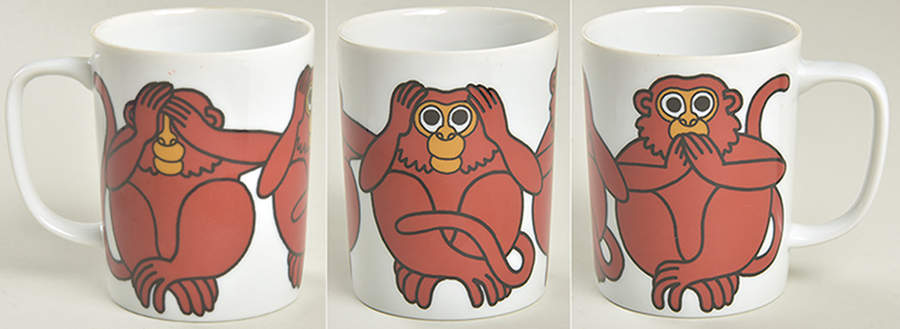 Variations-Monkeys Mug by Fitz & Floyd-1