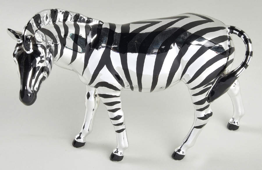 Zebra Silver Finish Figurine by Fitz & Floyd-1