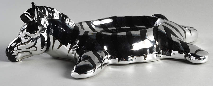 Zebra Silver Finish Soap Dish by Fitz & Floyd-1