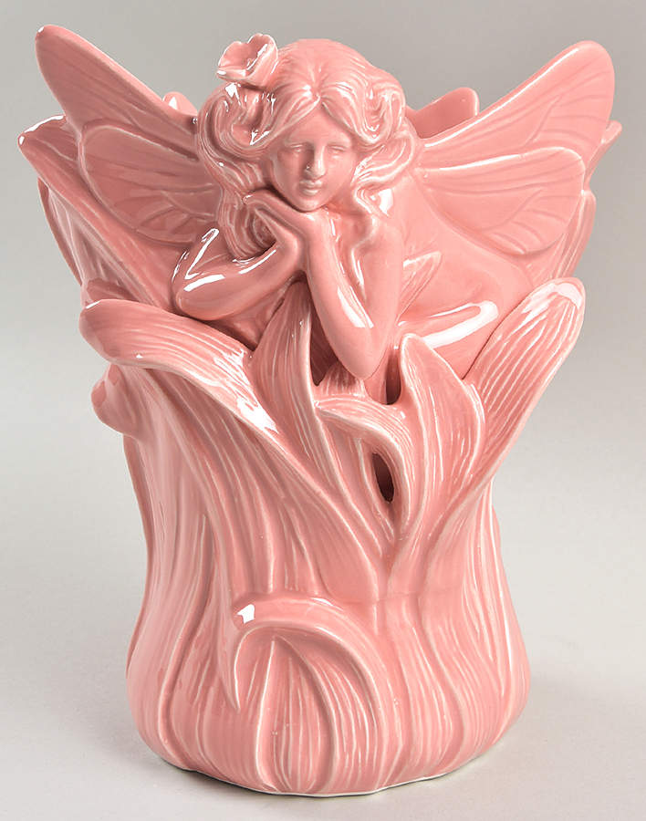Fairies Peach Coral 8" Vase by Fitz & Floyd-1