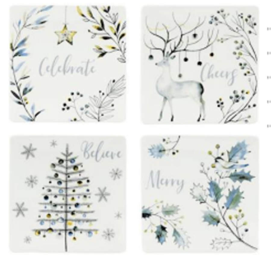 Noel Noir Square Appetizer Plate by Fitz and Floyd-1