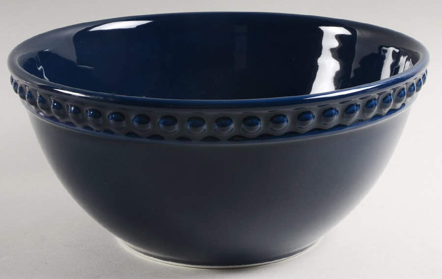 Delmar Dark Blue 10" Round Serving Bowl by Fapor (Portugal)-1