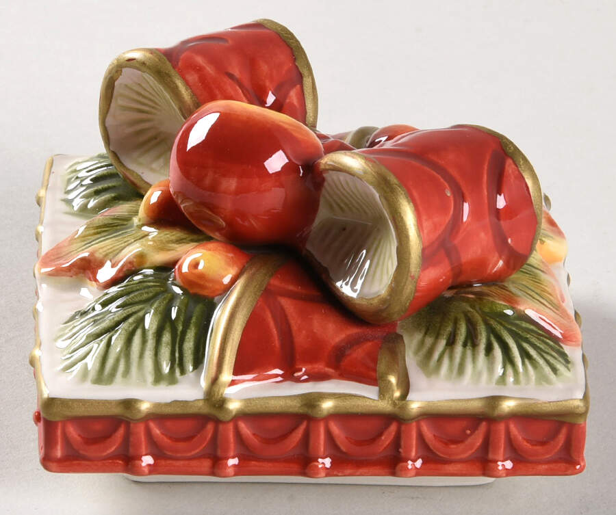 Woodland Holiday Lid for Trinket Box by Fitz & Floyd-1