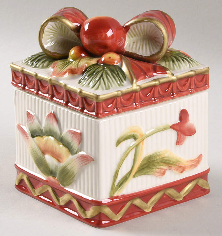 Woodland Holiday Trinket Box & Lid by Fitz & Floyd-1