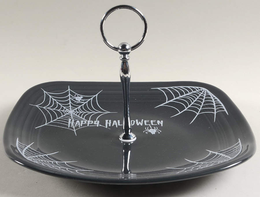 Fiesta Happy Halloween Spider Web Square Serving Plate W/Handle (DPS) by Fiesta Tableware Company-1