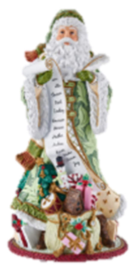 Holiday Home Green Santa Musical Figurine by Fitz and Floyd-1