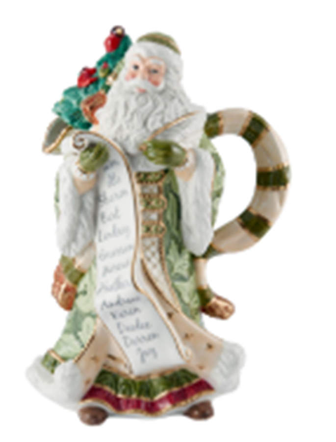 Holiday Home Green Figural Pitcher by Fitz and Floyd-1