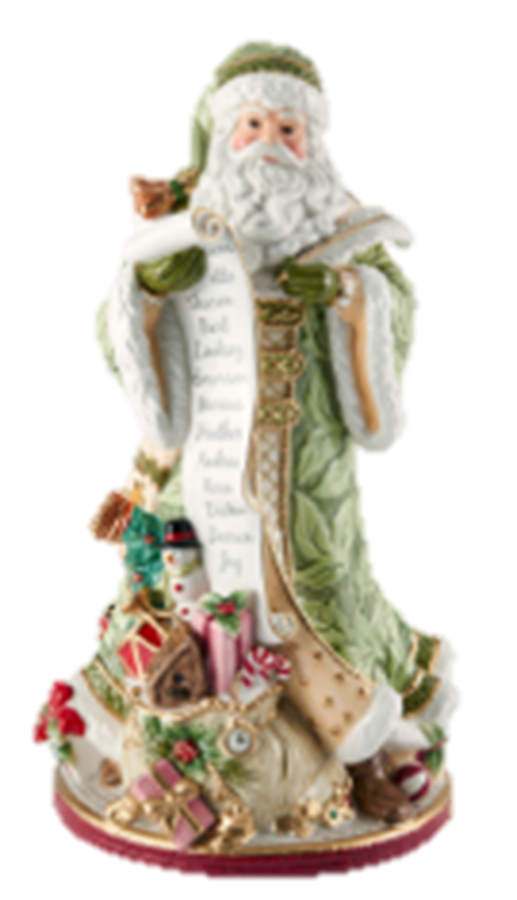 Holiday Home Green Santa Claus Figurine by Fitz and Floyd-1