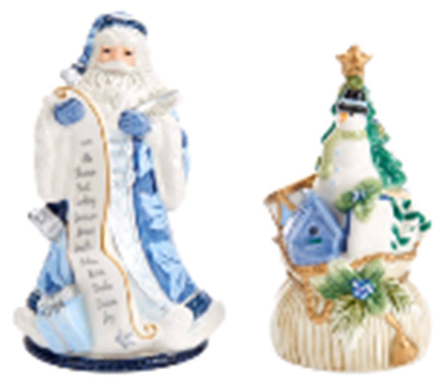 Holiday Home Blue Figural Salt & Pepper Set by Fitz and Floyd-1