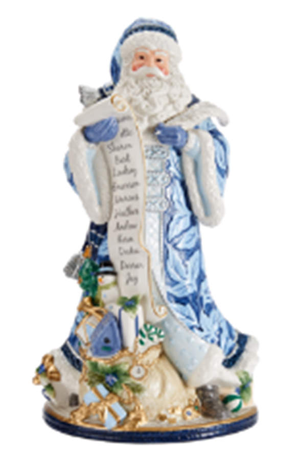 Holiday Home Blue Santa Claus Figurine by Fitz and Floyd-1