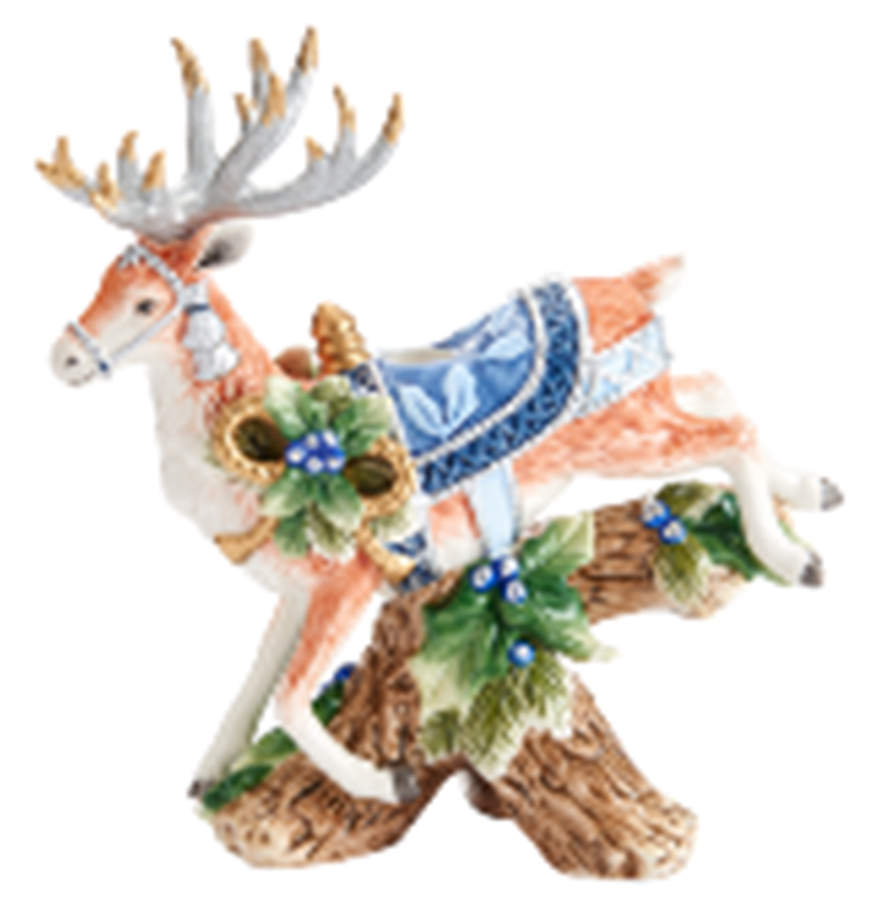 Holiday Home Blue Figural Candleholder by Fitz and Floyd-1