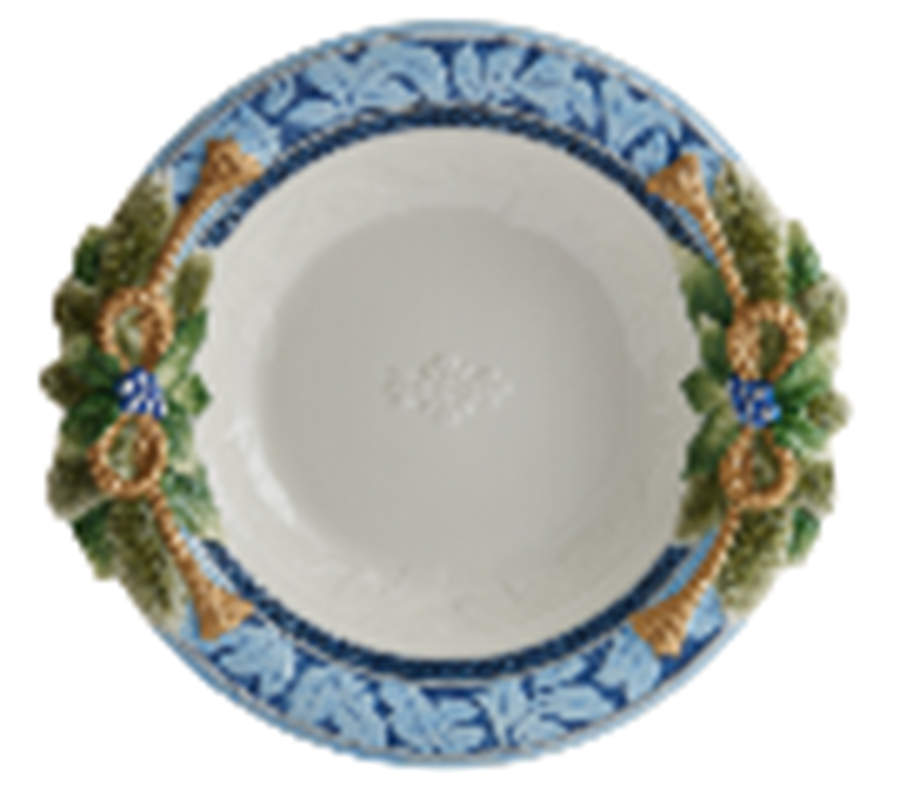 Holiday Home Blue 16" Round Serving Bowl by Fitz and Floyd-1