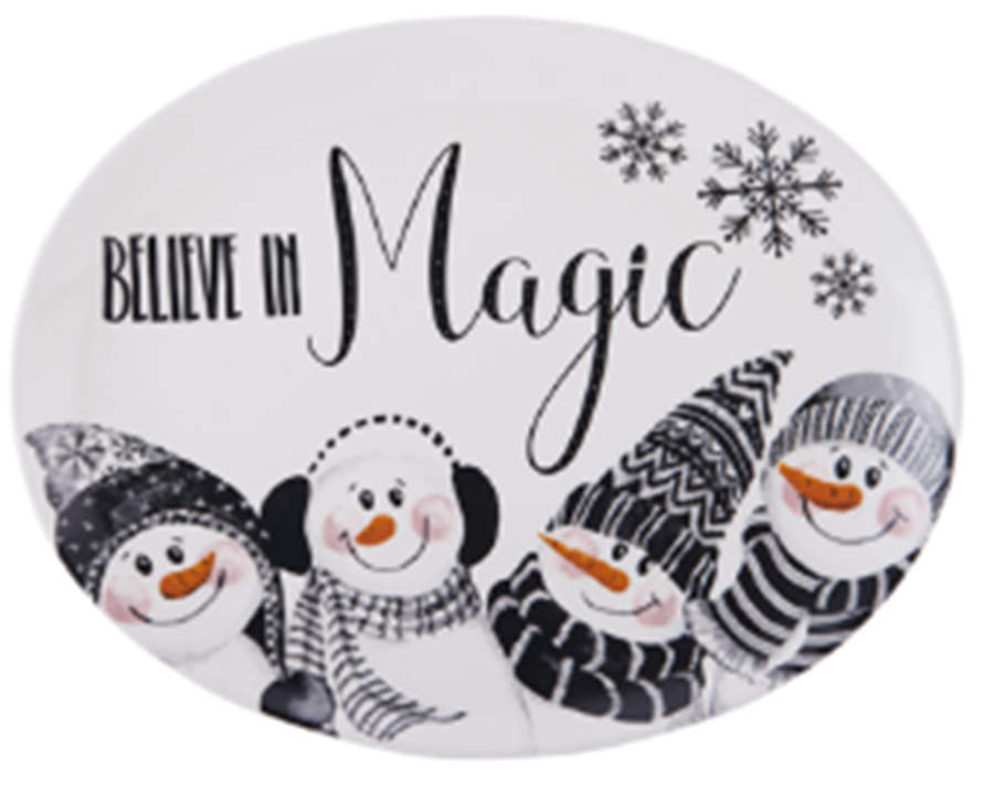 Snow Days 14" Oval Serving Platter by Fitz and Floyd-1
