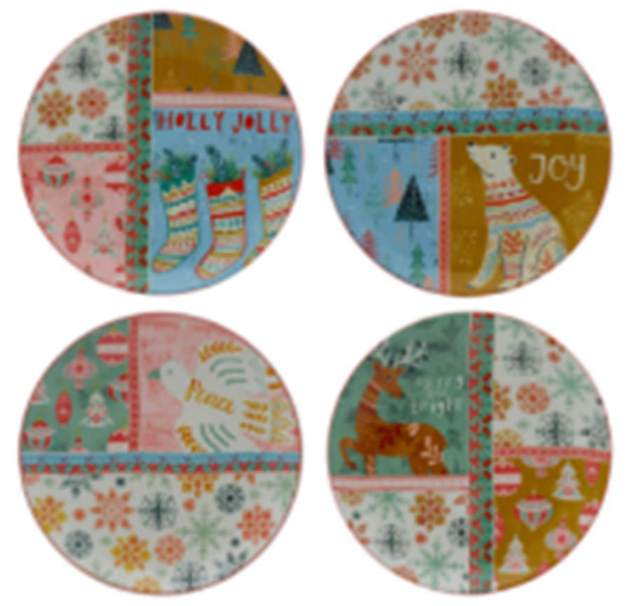 Christmas Cottage Party Plate by Fitz and Floyd-1