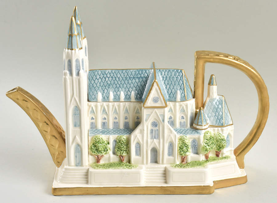 Places of Worship Figural Teapot & Lid by Fitz & Floyd-1