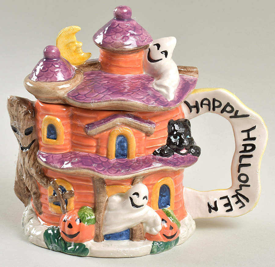Halloween House Mug & Lid by Fitz & Floyd-1