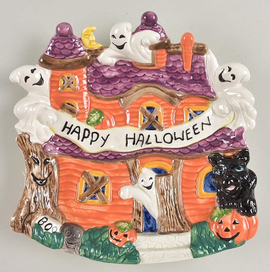 Halloween House Canape Plate by Fitz & Floyd-1