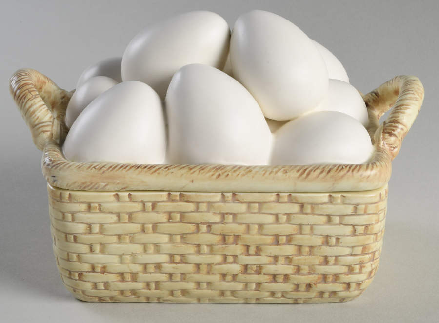 FIT171 Figural Basket & Lid by Fitz & Floyd-1
