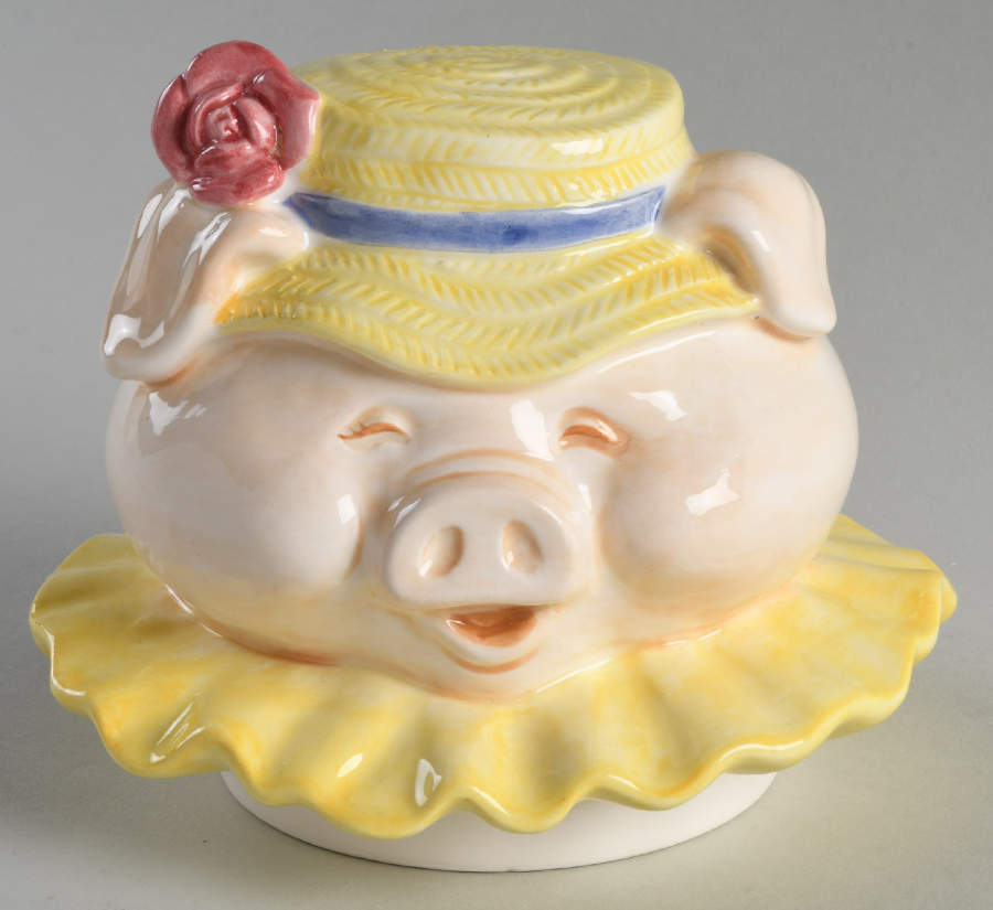 Piggy Goes To Market Lid for Figural Cookie Jar by Fitz & Floyd-1