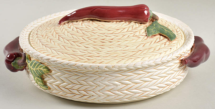 Chilli Peppers Round Covered Vegetable by Fitz & Floyd-1