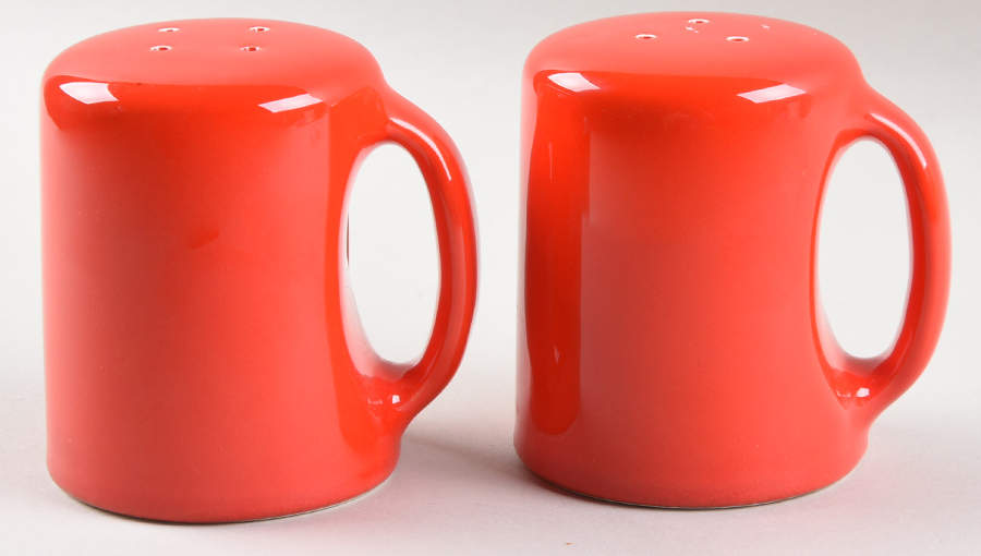 Quadrille-Red Handled Salt & Pepper Set by Fitz & Floyd-1
