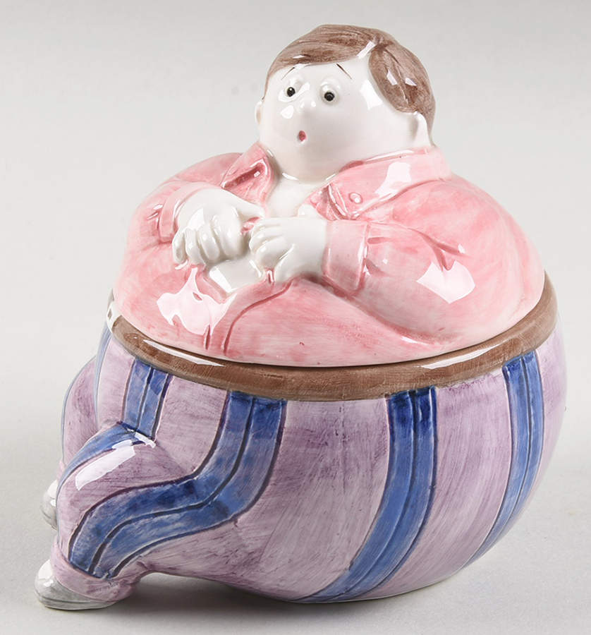 Chubby Sugar Bowl & Lid by Fitz and Floyd-1