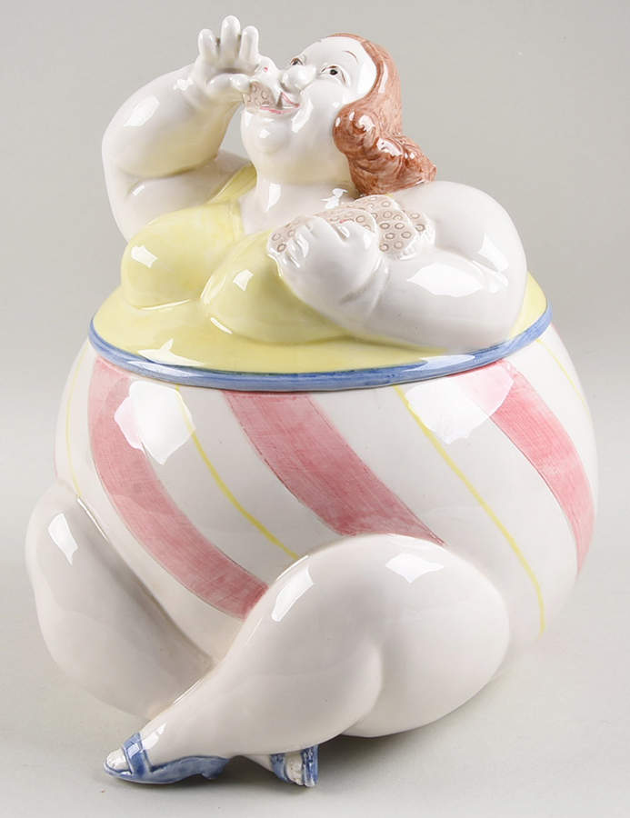 Chubby Cookie Jar & Lid by Fitz & Floyd-1