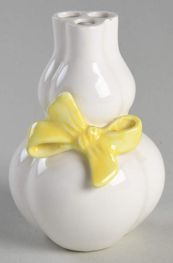 Ribbon Yellow Triple Mini Bud Vase by Fitz & Floyd-1