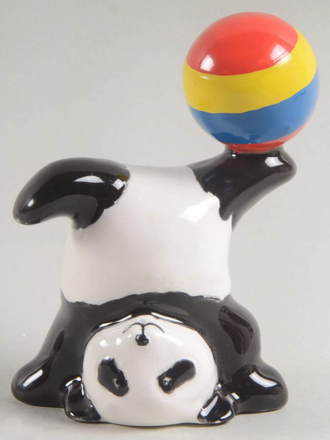 FIT216 Tumbling Panda Figurine on Head by Fitz & Floyd-1