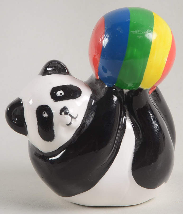 FIT216 Tumbling Panda Figurine on Back by Fitz & Floyd-1