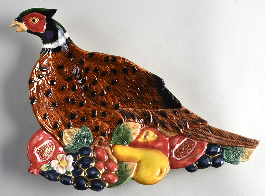 Renaissance Pheasant Figural Canape Plate by Fitz & Floyd-1