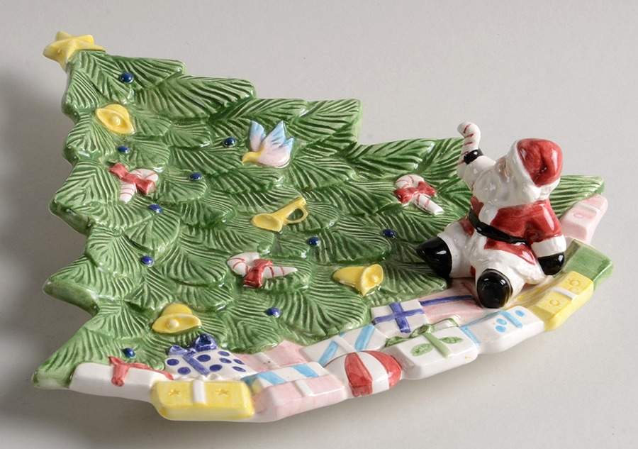 Santa Tree Canape Plate by Fitz & Floyd-1