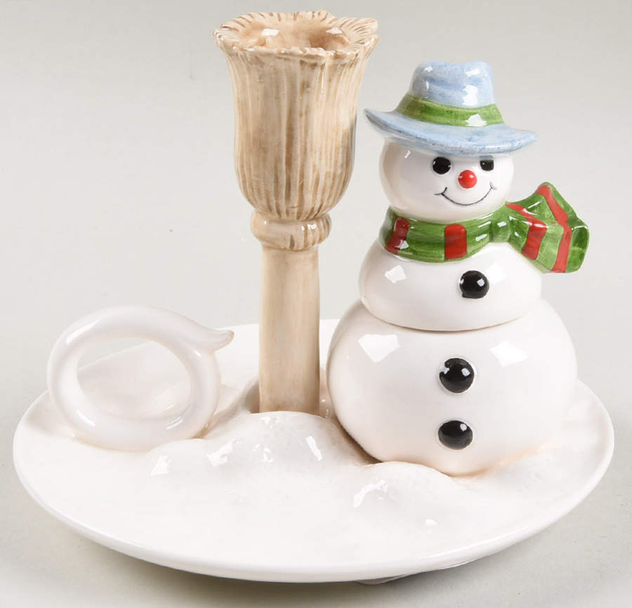 Snowman Candleholder by Fitz & Floyd-1