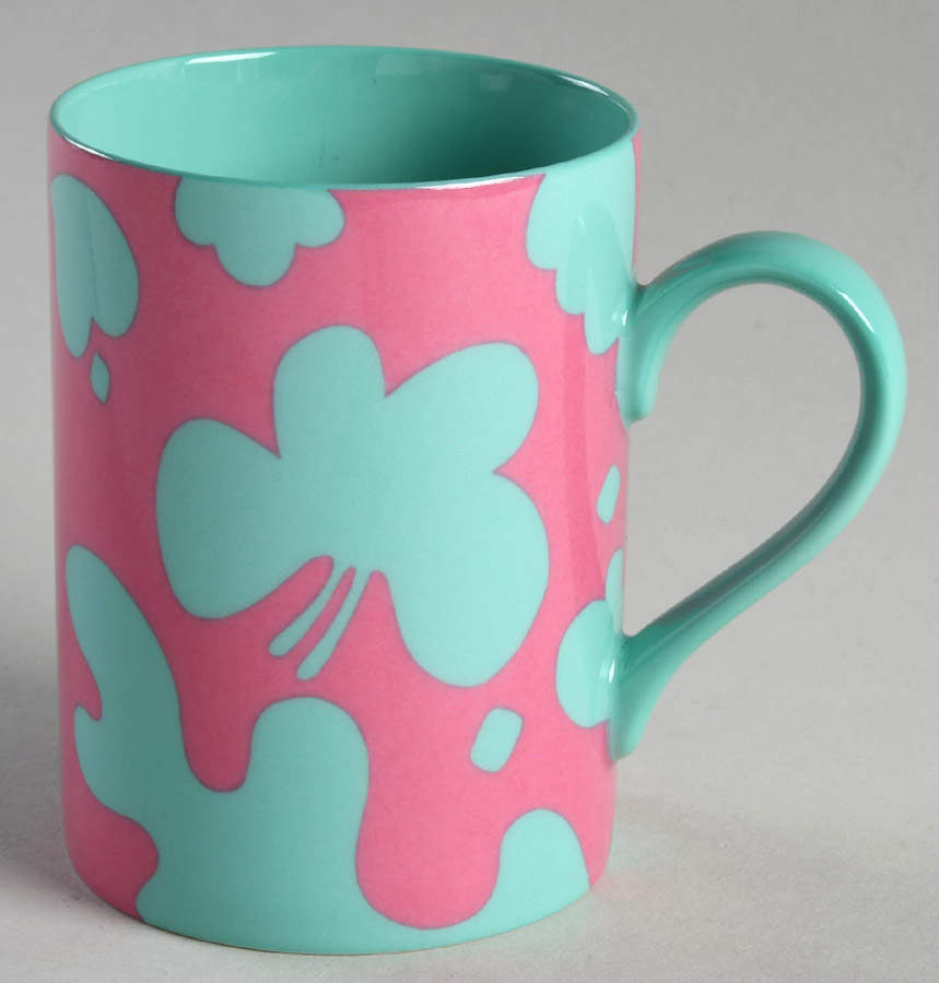 La Parisienne(Green on Pink) Mug by Fitz & Floyd-1