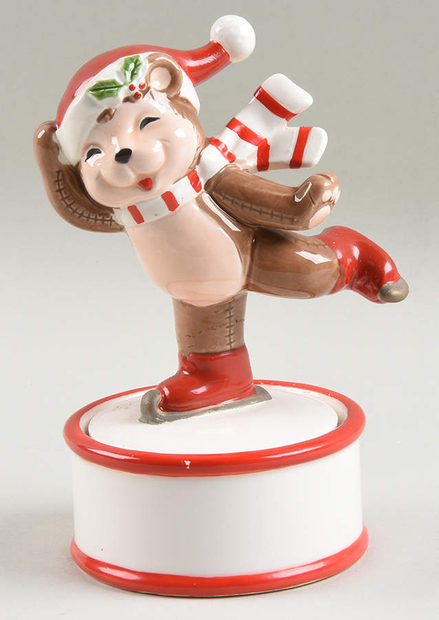 Santa Bear Figural Music Box by Fitz & Floyd-1