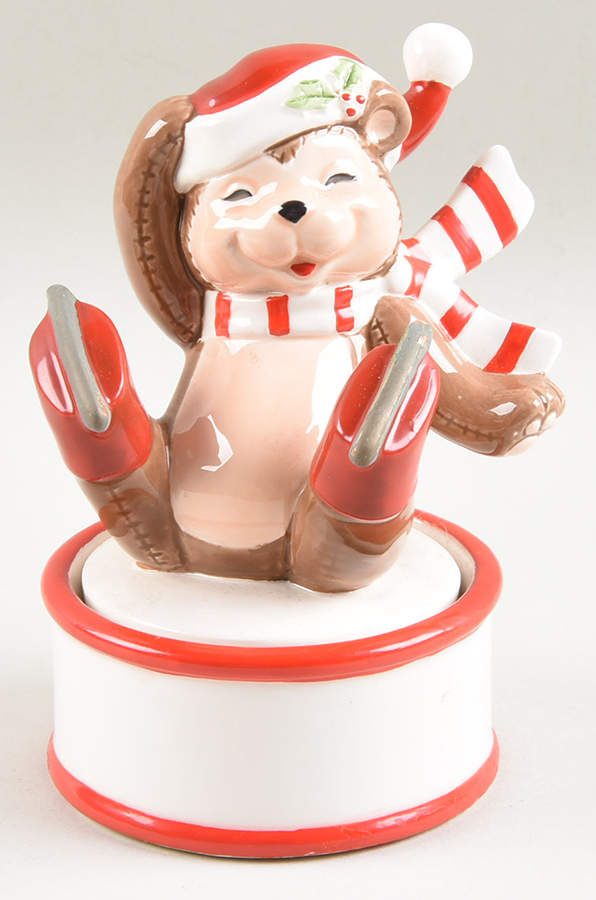 Santa Bear Figural Music Box by Fitz & Floyd-1