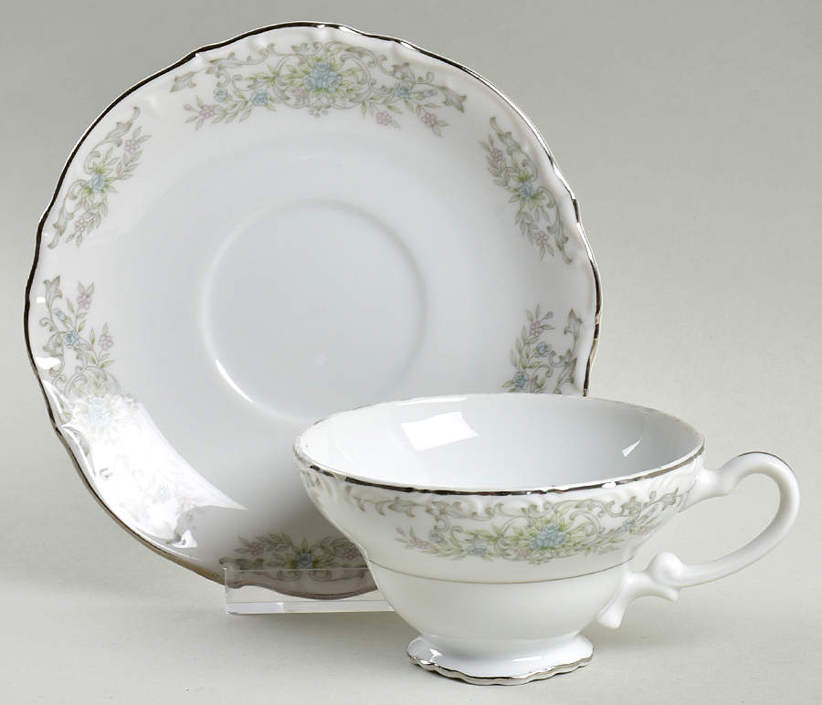 Theresa Footed Cup & Saucer Set by Fine China of Japan-1