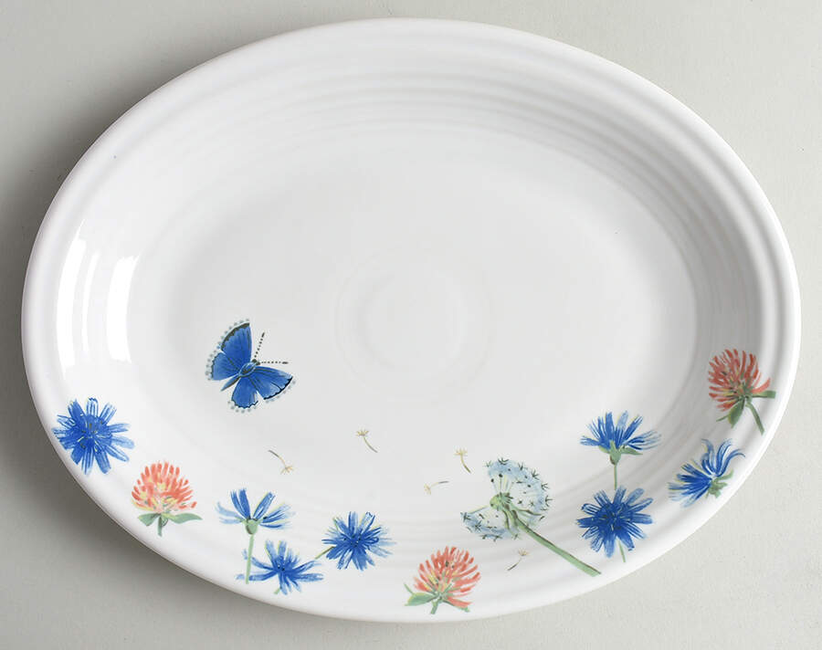 Fiesta Breezy Floral 11" Oval Serving Platter by Fiesta Tableware Company-1